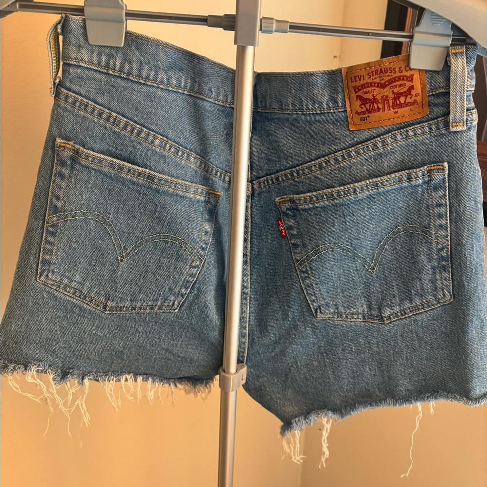 Levi's High Waist Denim Shorts - Blue